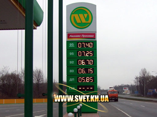 Світлодіодні табло АЗС