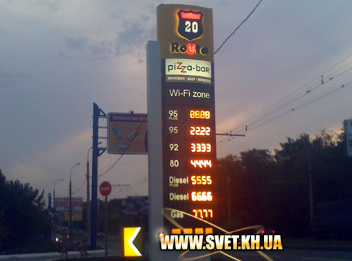 Світлодіодні табло АЗС