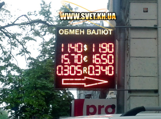 Світлодіодні табло курсів обміну валют