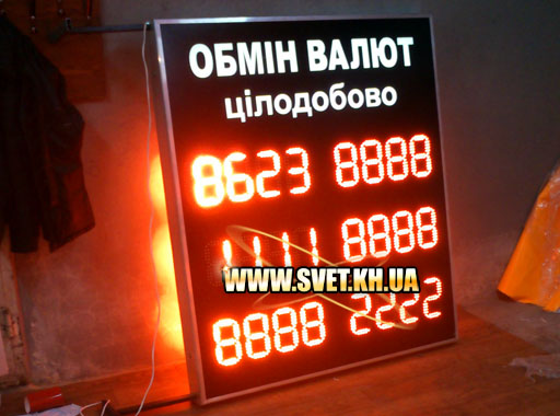 Світлодіодні табло курсів обміну валют
