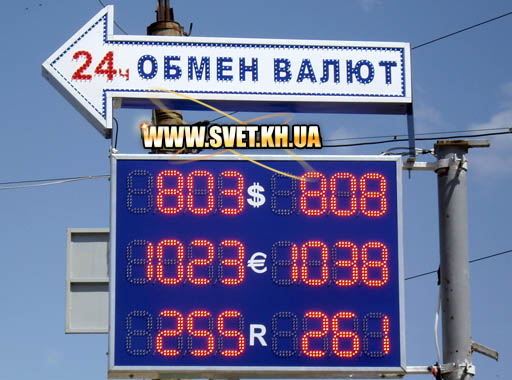 Світлодіодні табло курсів обміну валют