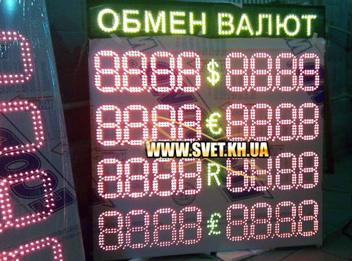 Світлодіодні табло курсів обміну валют