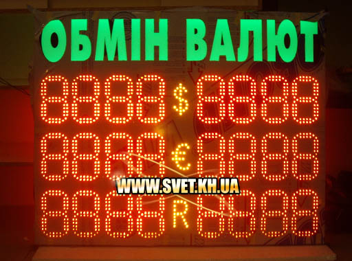 Світлодіодні табло курсів обміну валют